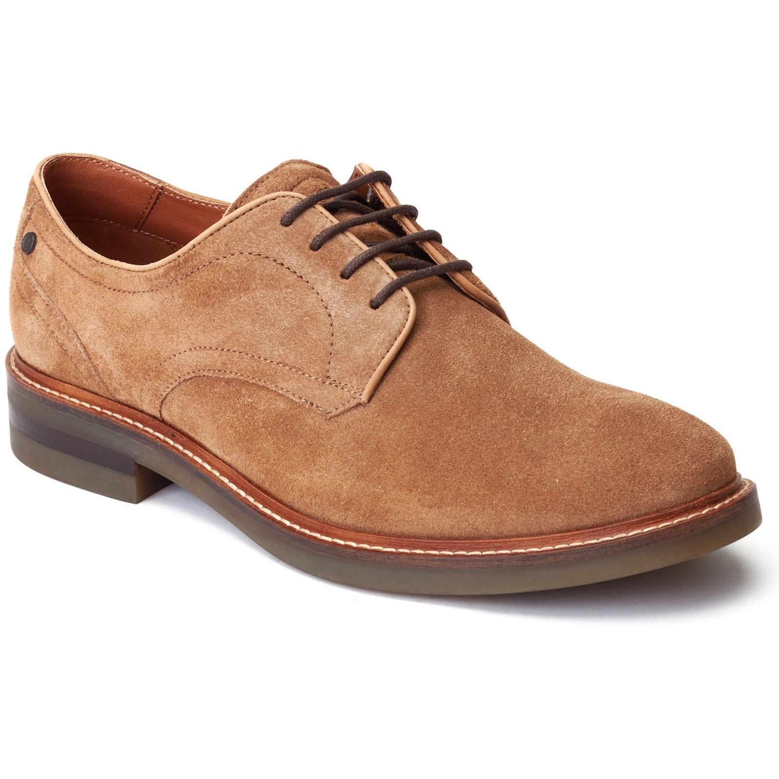 Base London MAWLEY Mens Shoes Camel side view showing leather/suede upper and lace-up detail.