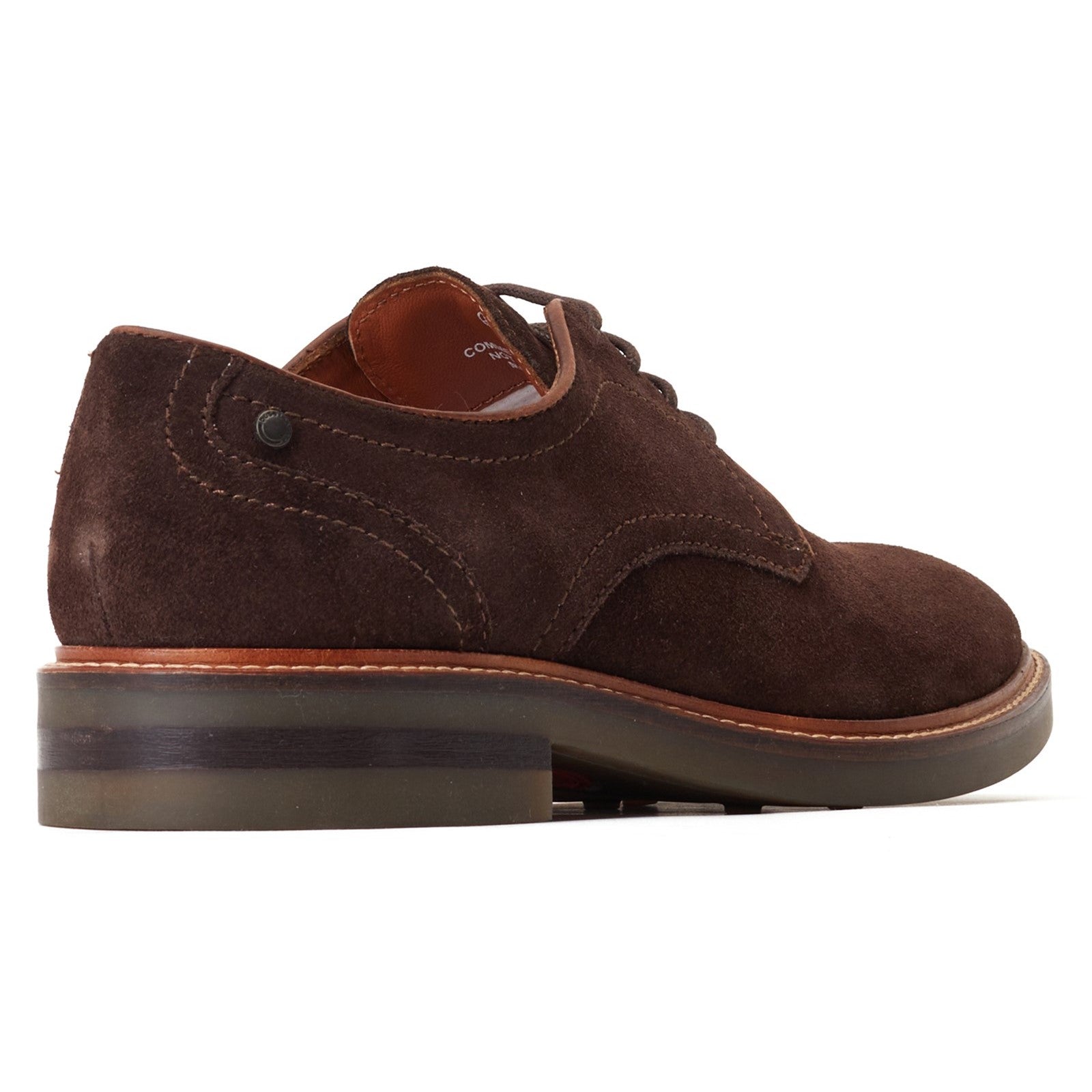 Base London MAWLEY Mens Shoes Brown side view showcasing suede upper and lace-up design.