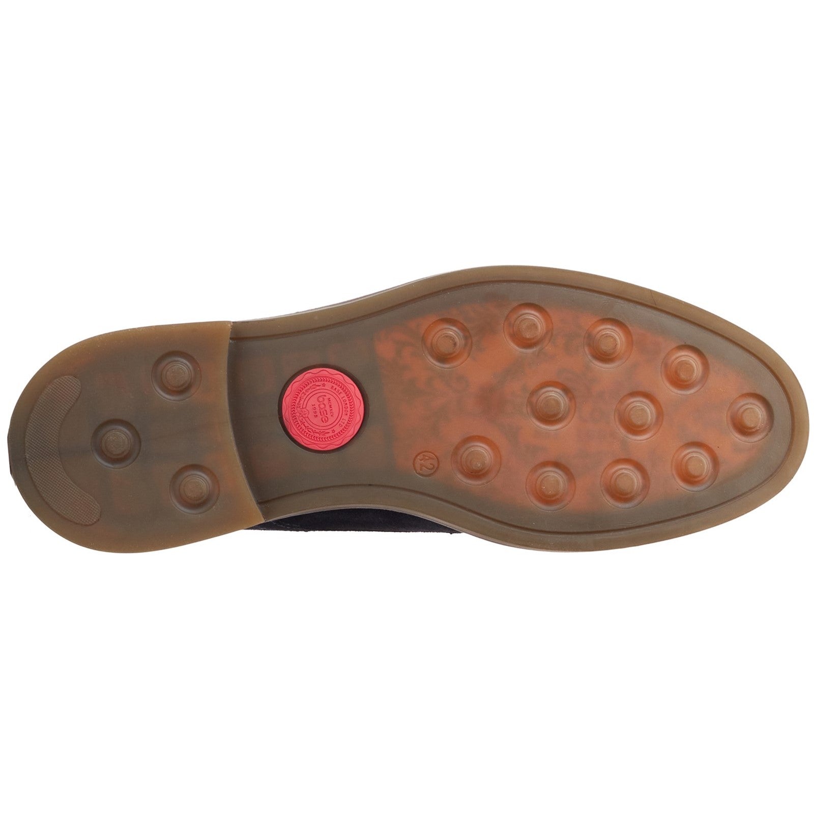 Base London MAWLEY Mens Shoes Navy sole view, showcasing rubber material and design features.
