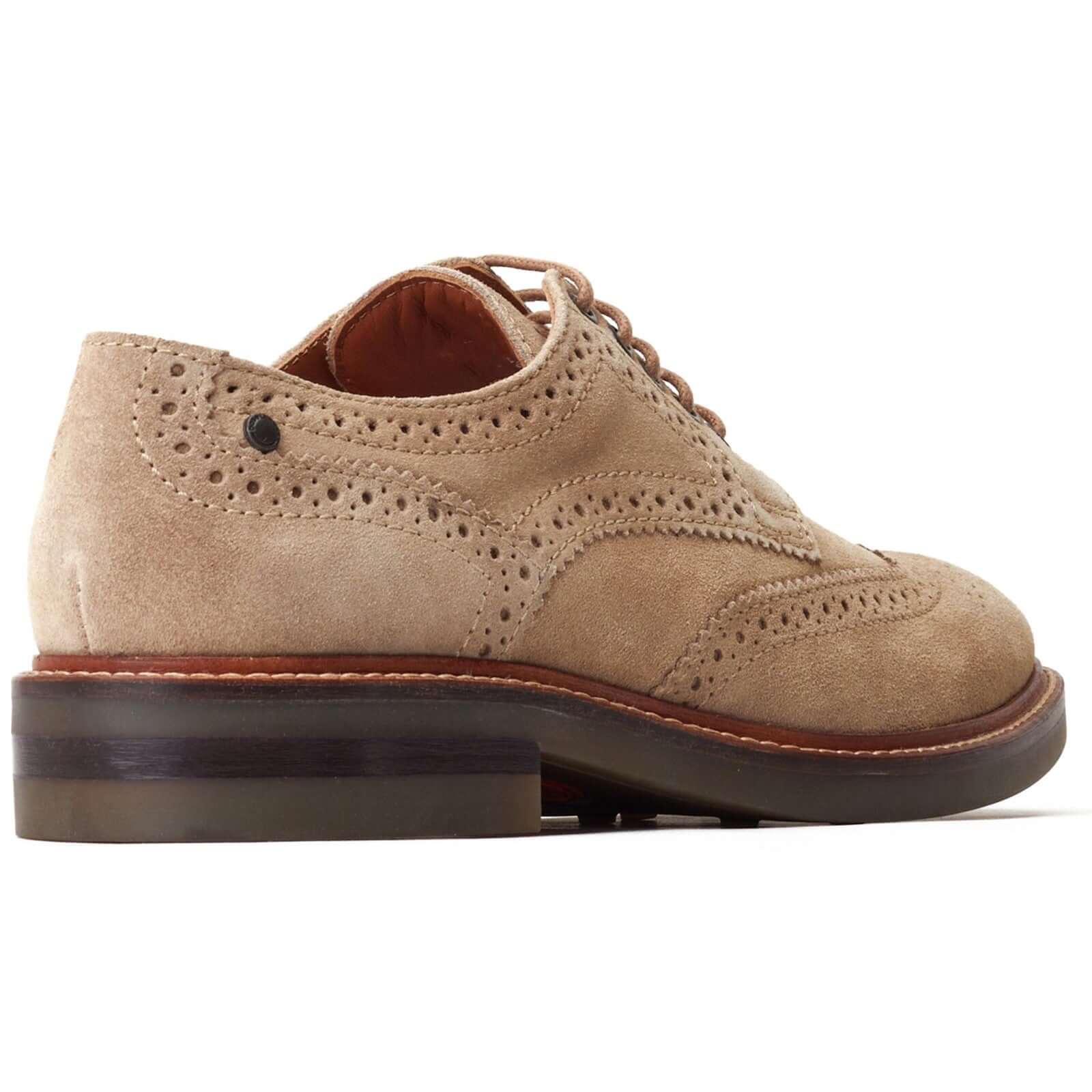 Base London HATFIELD Mens Shoes Tan side view showcasing suede upper and lace-up detail.