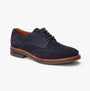 Base London HATFIELD Mens Shoes Navy side view in suede and leather with lace-up fastening