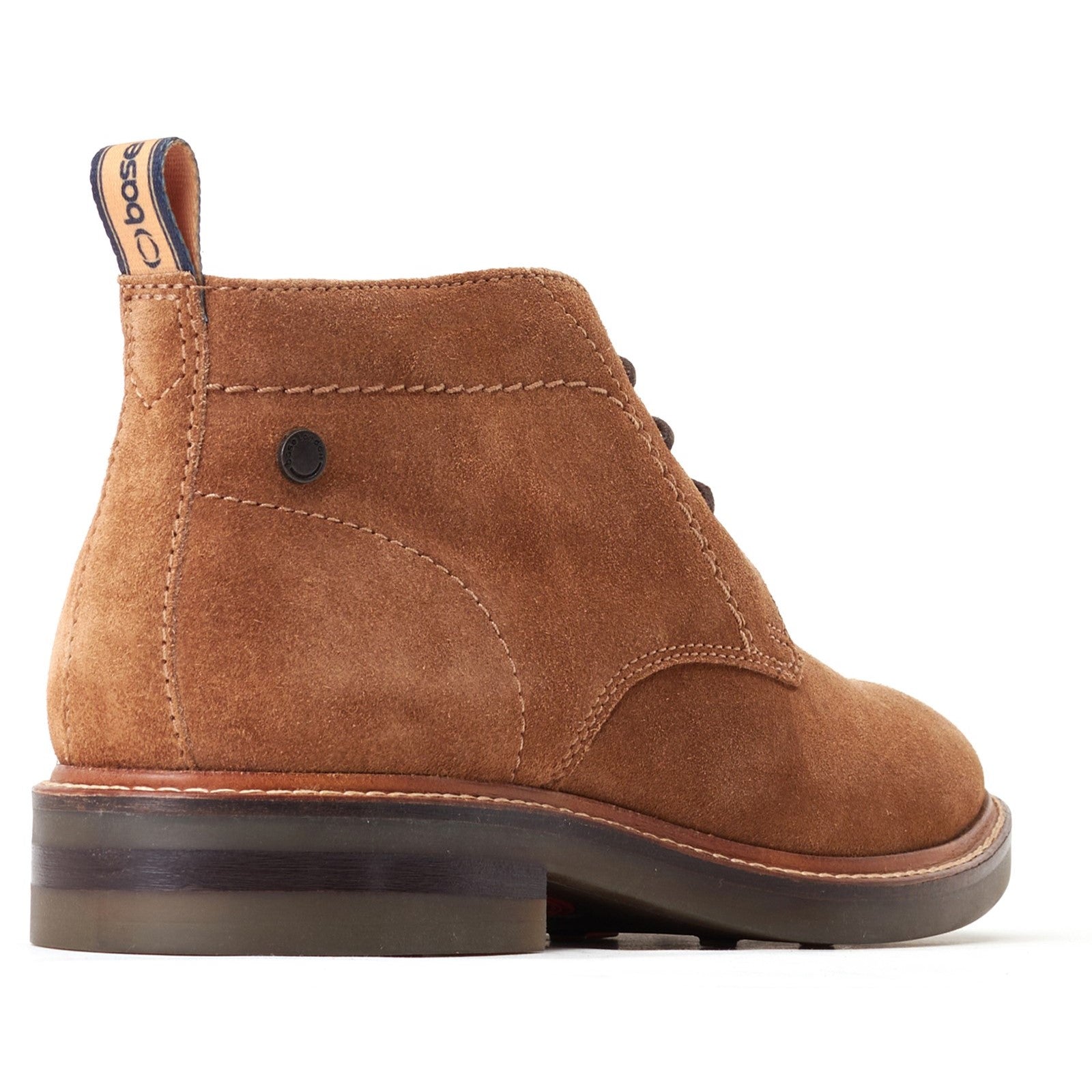 Base London KNEBWORTH Mens Boots Camel side view showing suede upper and lace-up design