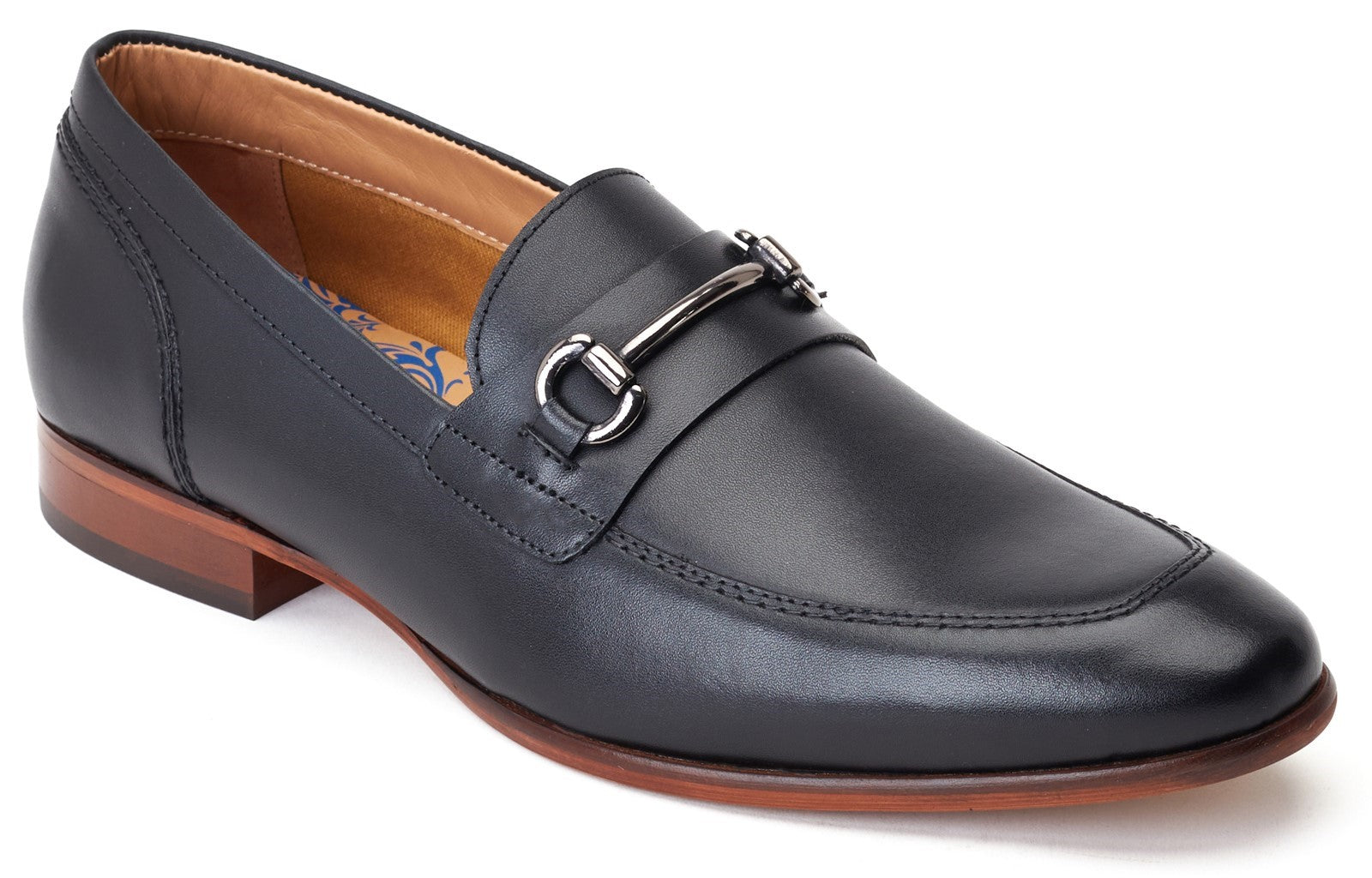 Base London RUSSO Mens Shoes Black side view showing leather upper and slip-on design