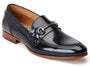 Base London RUSSO Mens Shoes Black side view loafer style leather with rubber sole