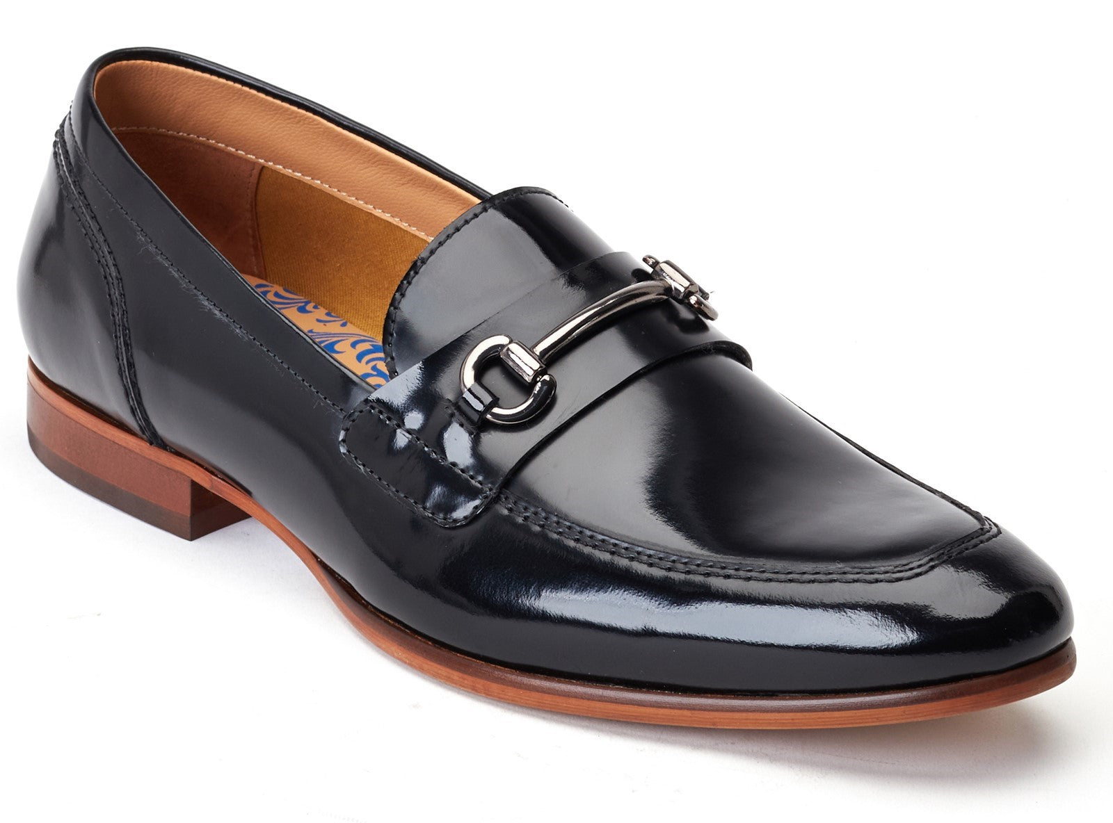 Base London RUSSO Mens Shoes Black side view loafer style leather with rubber sole