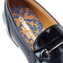 Base London RUSSO Mens Shoes Black detail view showing the inside design and logo on the insole.