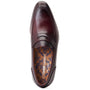 Base London BRUNO Mens Shoes Wine top view showing stylish leather slip-on loafers with an almond toe.