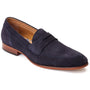 Base London BRUNO Mens Shoes Navy side view showing suede upper and slip-on design.