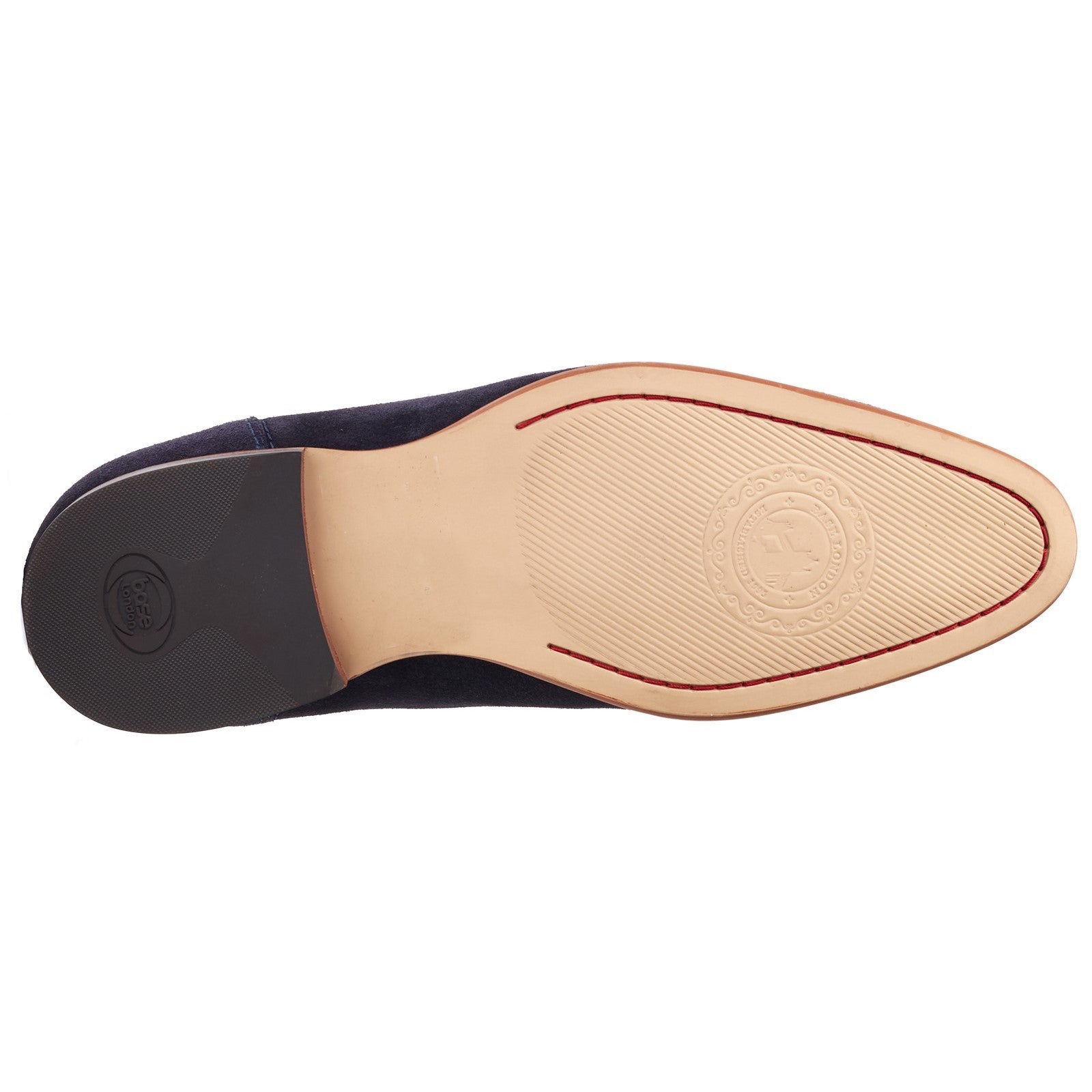 Base London BRUNO Mens Shoes Navy bottom view with rubber sole detail