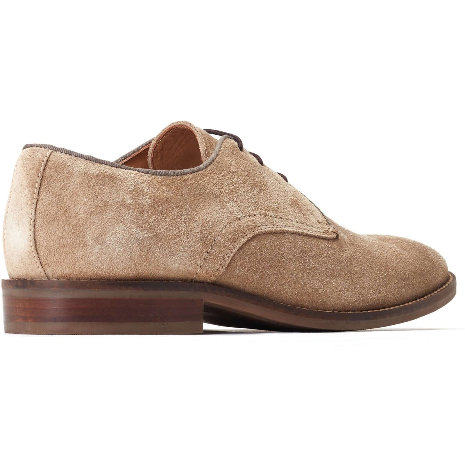 Base London BRONTE Mens Shoes Camel side view showing suede upper and lace-up closure.