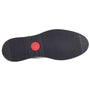 Base London ROLY Mens Shoes Black bottom view with rubber sole and red logo detailing.
