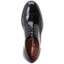 Base London JOE Mens Shoes Black top view showcasing polished leather and detailed perforation.