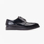 Base London JOE Mens Shoes Black side view showing polished leather upper and lace-up design.