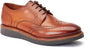 Base London JOE Mens Shoes Tan side view showcasing leather upper, lace-up closure, and rubber sole.