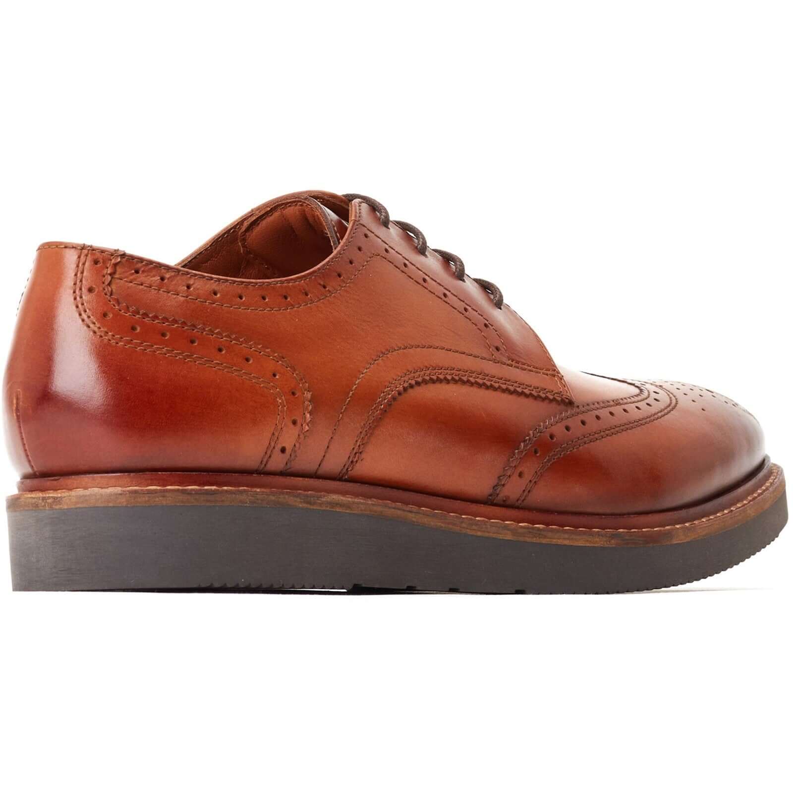 Base London JOE Mens Shoes Tan side view showing leather upper and lace-up closure.