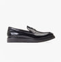 Base London SID Mens Shoes Black side view showing the sleek leather upper and low top design.