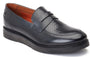 Base London SID Mens Shoes Black side view showing leather upper and slip-on design.