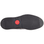 Base London SID Mens Shoes Black bottom view showing rubber sole with textured pattern and red detail.