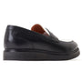 Base London SID Mens Shoes Black side view showing leather upper and slip-on design.