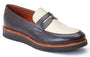 Base London SID Mens Shoes Brown side view loafer style leather upper.