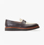 Base London SID Mens Shoes Brown side view, leather loafers with almond toe and slip-on style.
