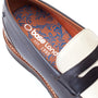 Base London SID Mens Shoes Brown detail view of the inner lining with logo and design.