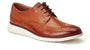 Base London FLIGHT Mens Shoes Tan side view showcasing leather upper, lace-up closure, and low top design.
