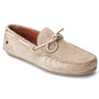 Base London BROOKS Mens Shoes Camel loafers side view in suede material with slip-on design and round toe.