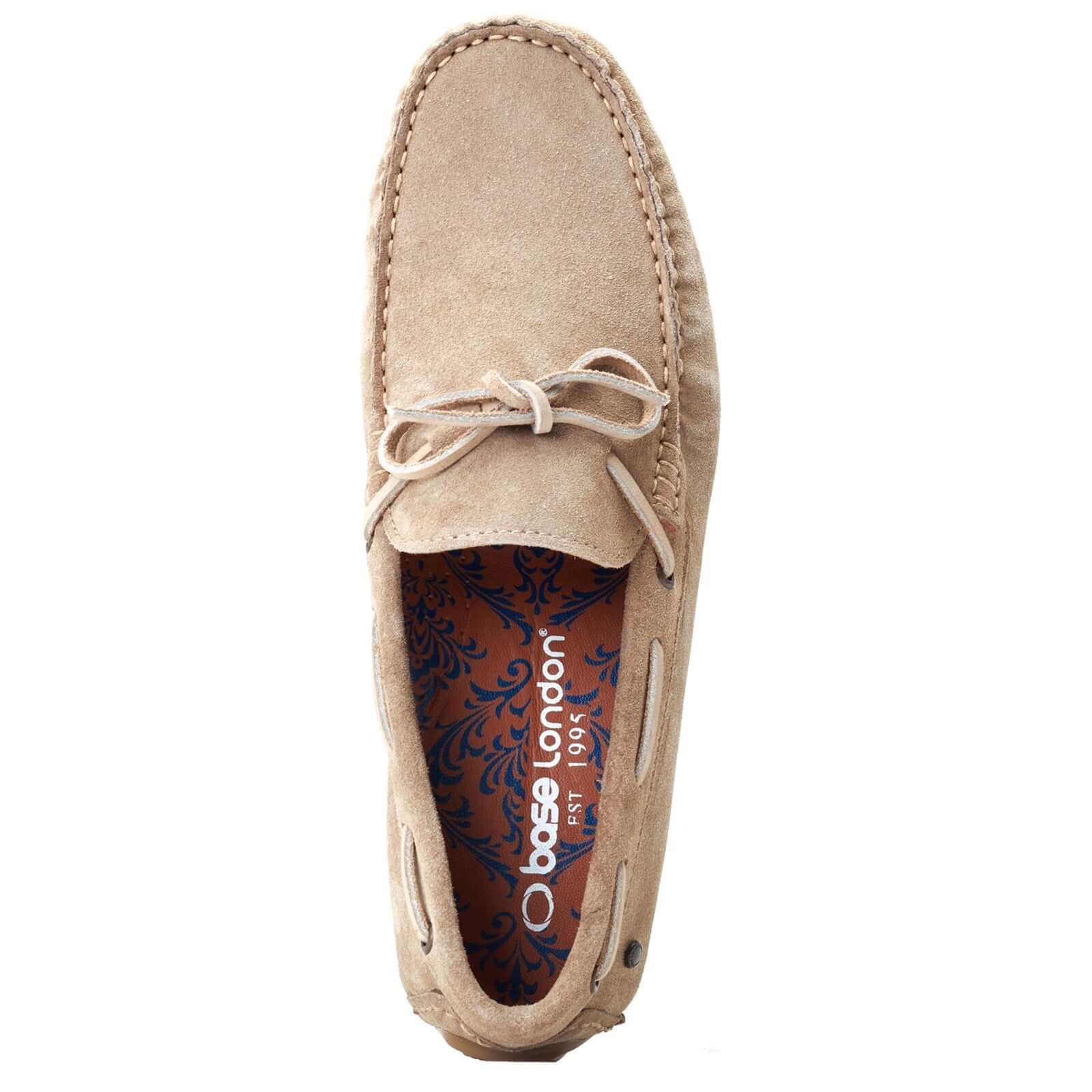 Base London BROOKS Mens Shoes Camel top view showing suede upper and slip-on design.