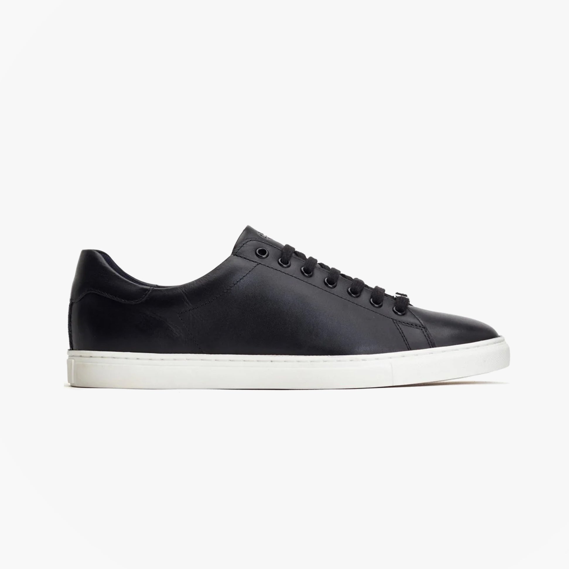 Base London TUCKER Mens Shoes Black side view, lace-up styling, suede and leather upper with low heel.