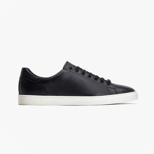 Base London TUCKER Mens Shoes Black side view, lace-up styling, suede and leather upper with low heel.