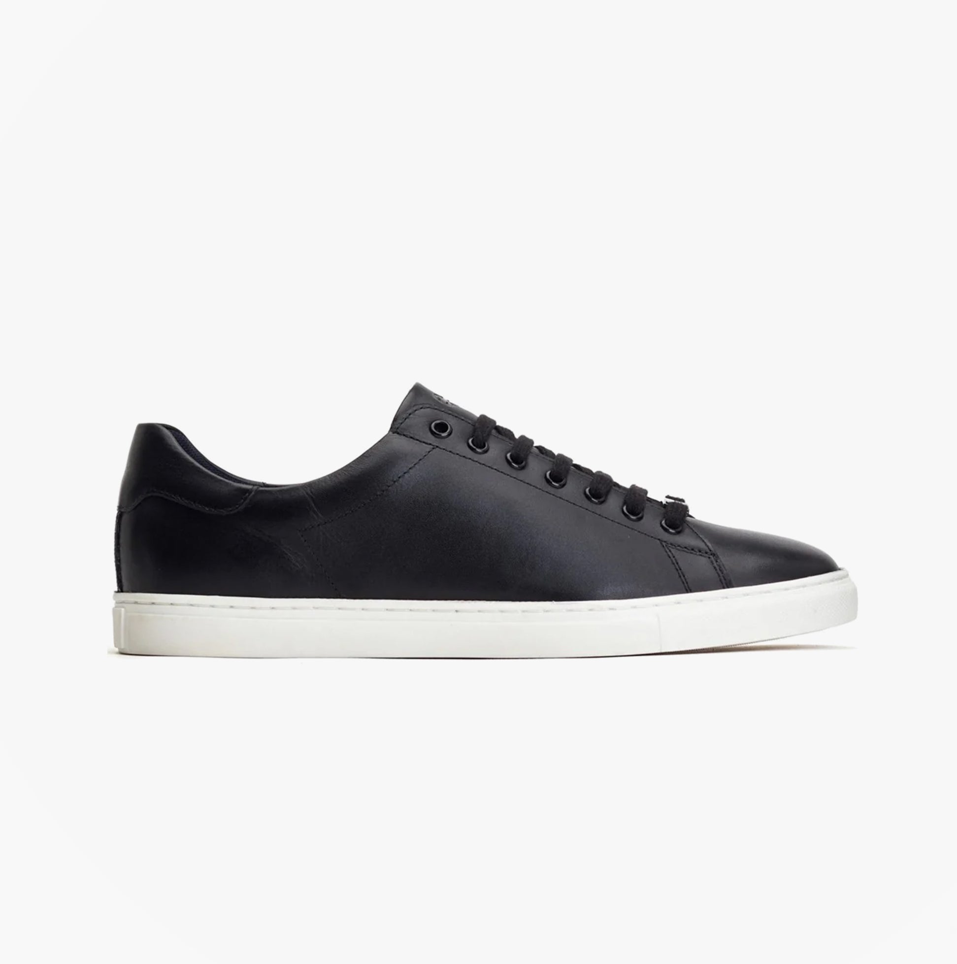 Base London TUCKER Mens Shoes Black side view, lace-up styling, suede and leather upper with low heel.