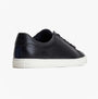 Base London TUCKER Mens Shoes Black, side view showing smooth black leather, lace-up closure, and white sole.