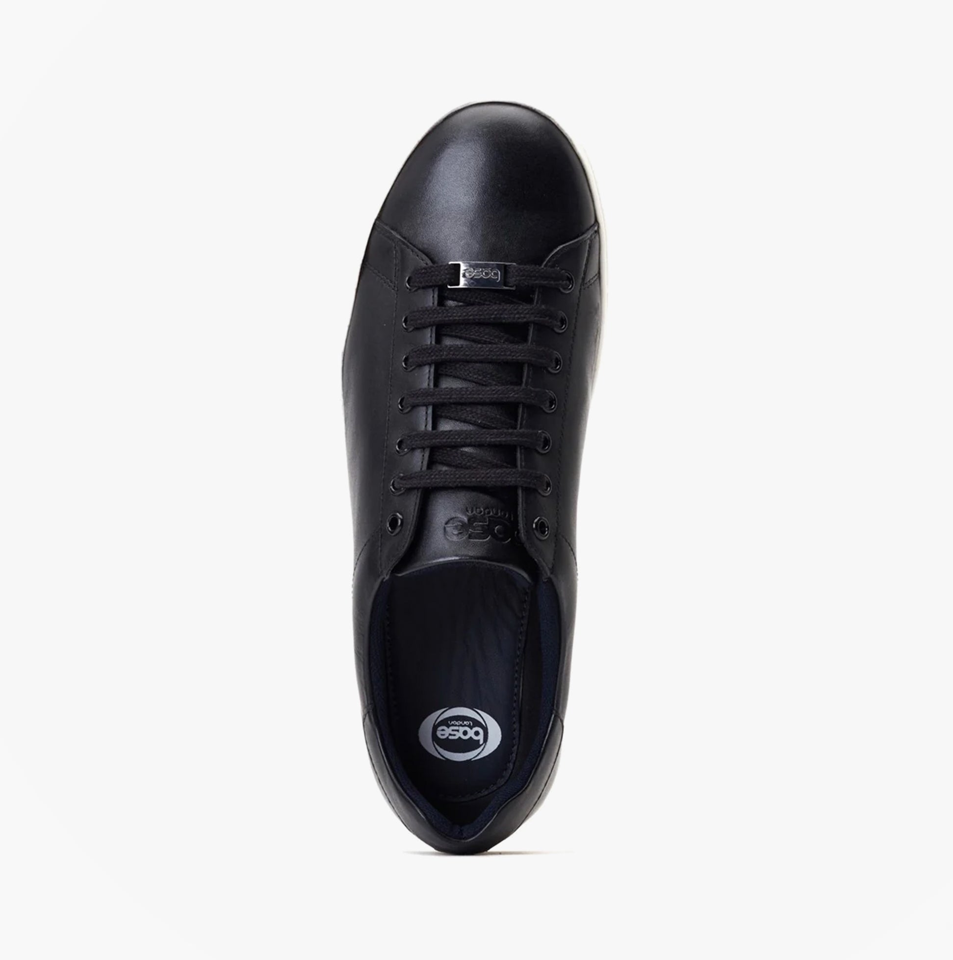 Base London TUCKER Mens Shoes Black top view showing lace-up design and comfortable fit.