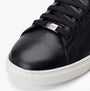 Base London TUCKER Mens Shoes Black close-up view showing lace-up design and leather upper material.
