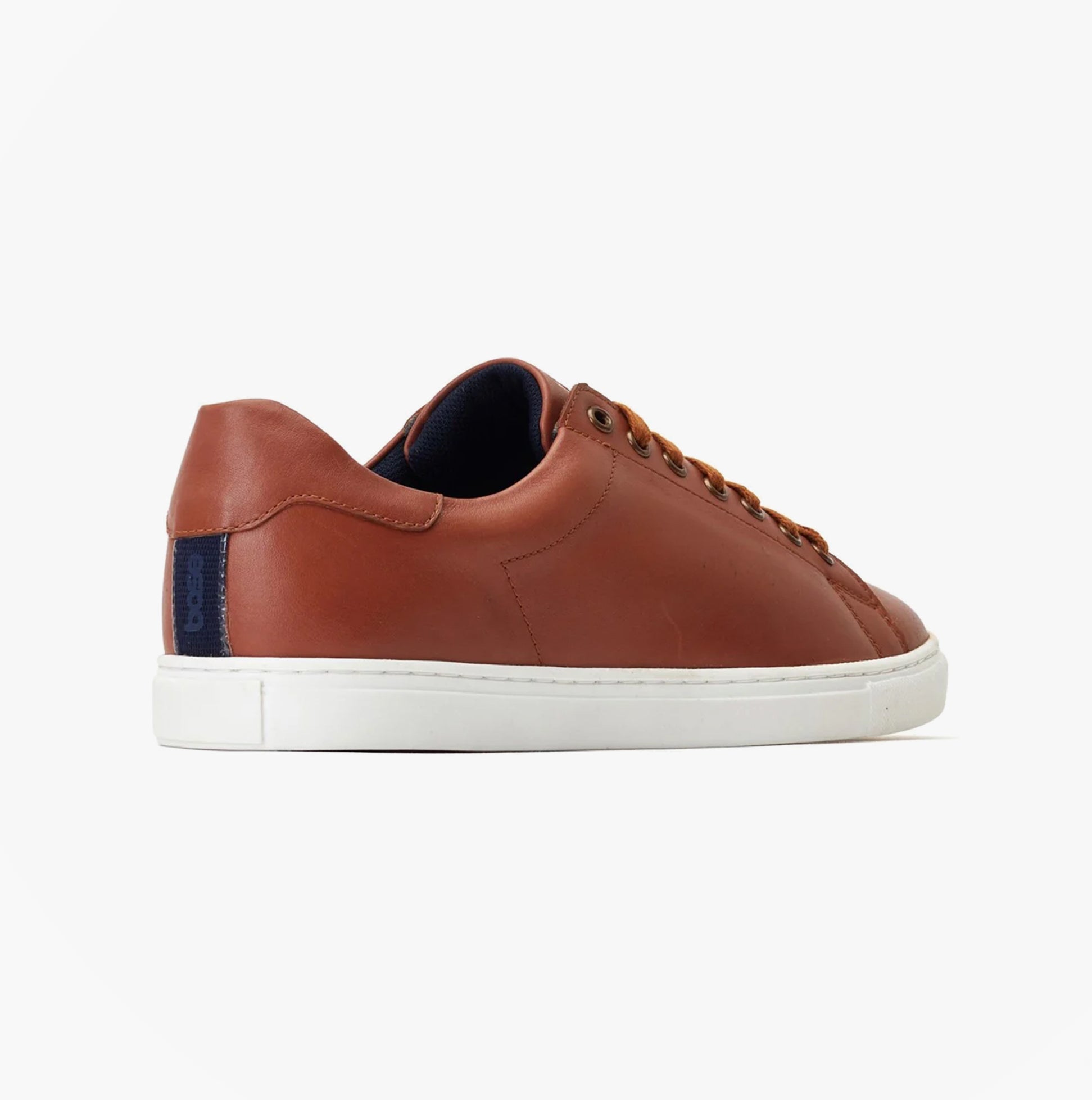 Base London TUCKER Mens Shoes Tan side view showcasing suede and leather upper with round toe and lace-up closure