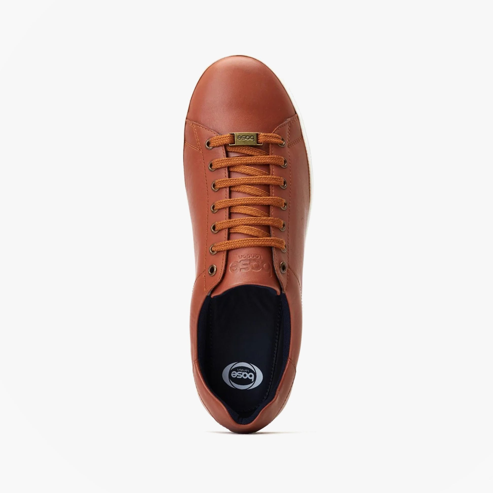 Base London TUCKER Mens Shoes Tan top view showing lace-up design and round toe shape.