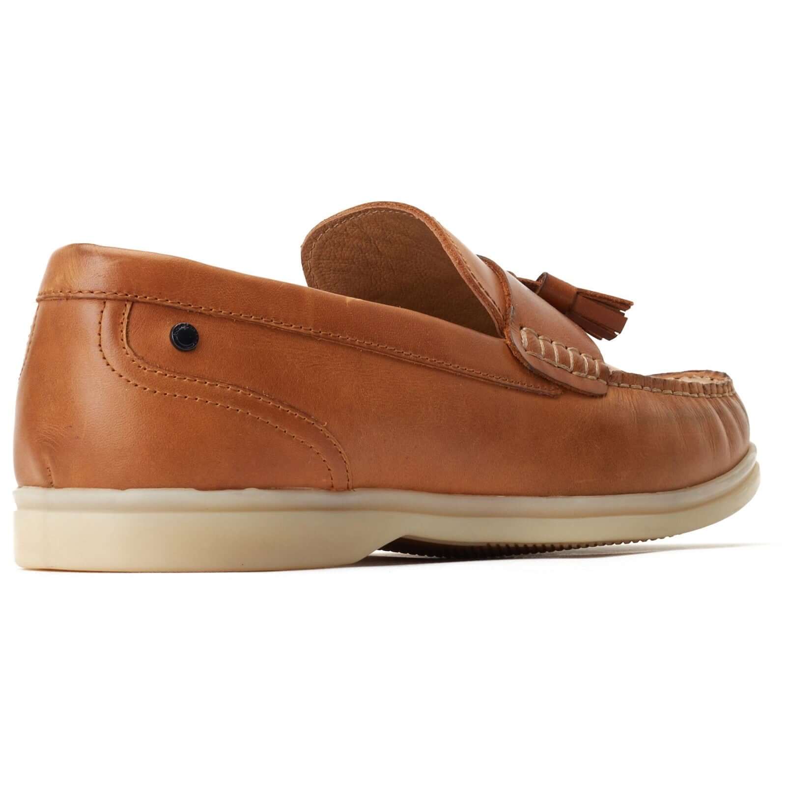 Base London BONITO Mens Shoes Tan side view showing leather upper and slip-on design.