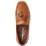 Base London BONITO Mens Shoes Tan top view showing leather upper and tassel detail, slip-on loafer style.