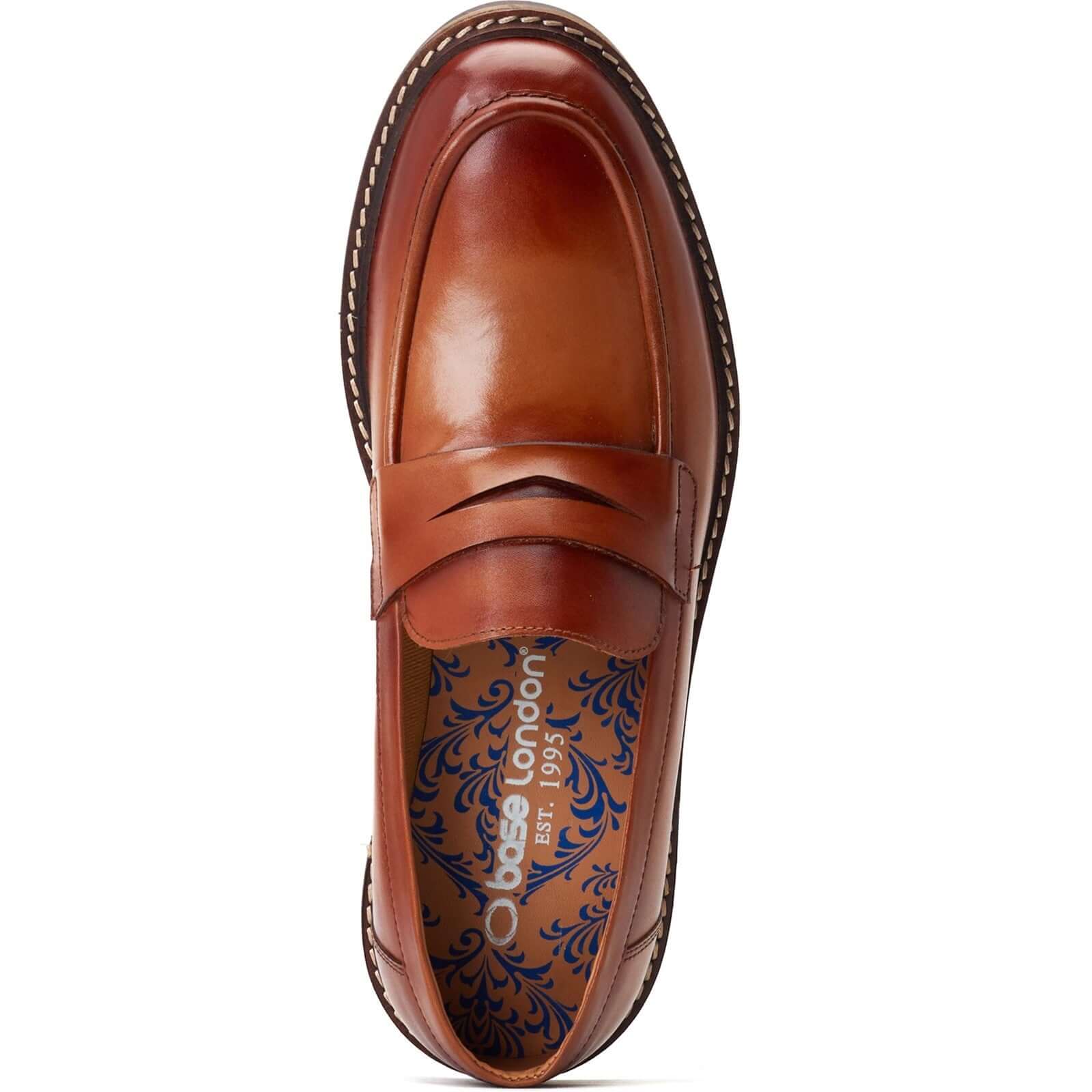 Base London IVEY Mens Shoes Tan top view showing leather upper and slip-on design