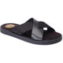 Base London WEBB Mens Sandals Black side view showcasing leather and synthetic materials.