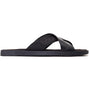 Base London WEBB Mens Sandals Black side view showcasing leather upper and slip-on design