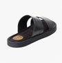 Base London MAVEN Mens Sandals Black side view showing leather upper and slip-on design.