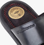 Base London MAVEN Mens Sandals Black detail view of footbed and logo