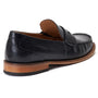 Base London GARFIELD Mens Shoes Black side view of black leather loafer with low top and slip-on design.