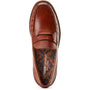 Base London GARFIELD Mens Shoes Tan top view of leather loafer shoes with decorative lining.