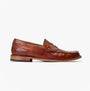 Base London GARFIELD Mens Shoes Tan side view leather loafers with round toe and low heel