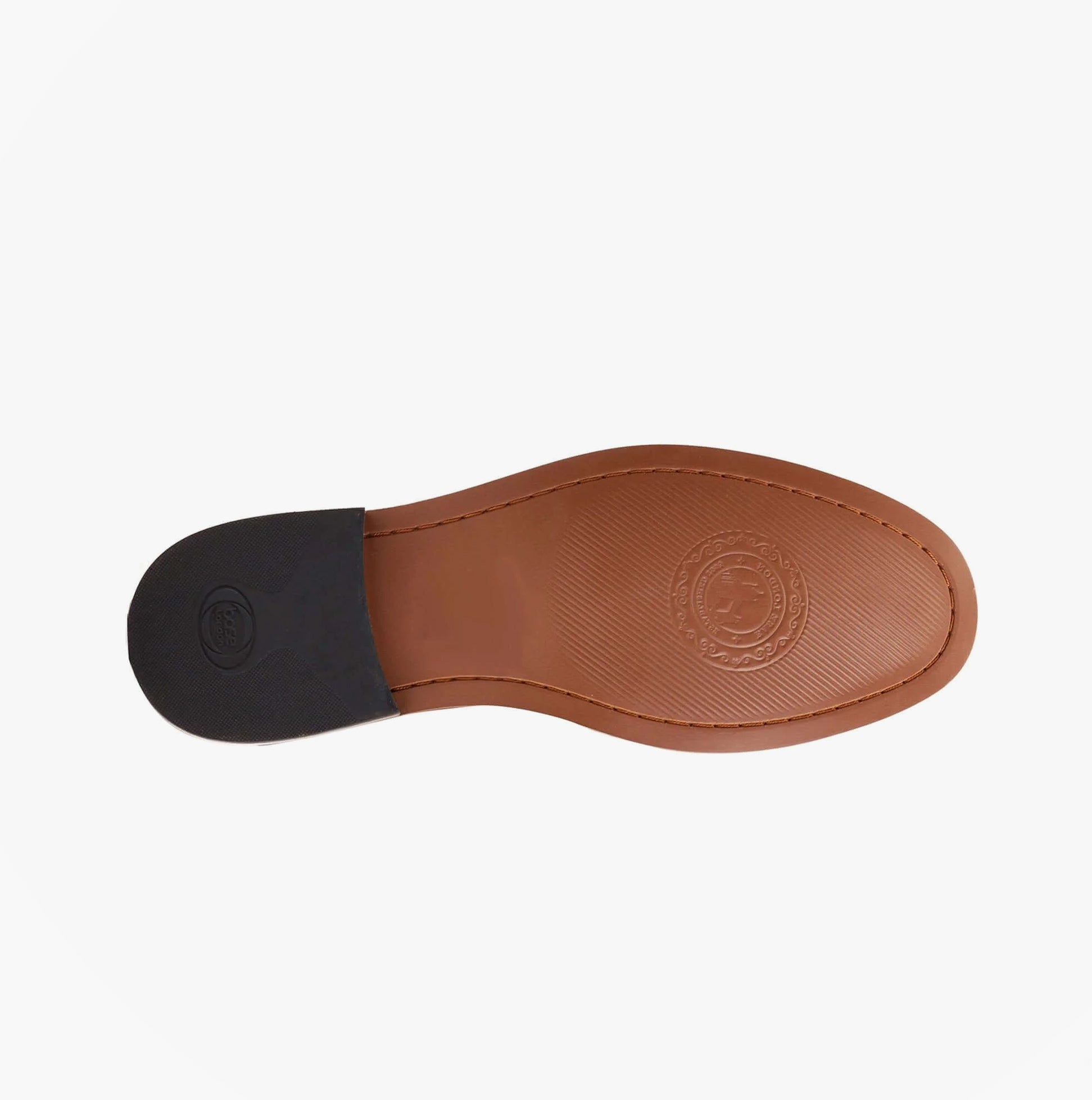 Base London MADISON Mens Shoes Black bottom view showing the leather sole details and brand logo.