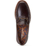 Base London MADISON Mens Shoes Tan top view of leather loafer with detailed insole design.