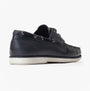 Base London STERN Mens Trainers Navy side view showing leather upper and lace-up closure